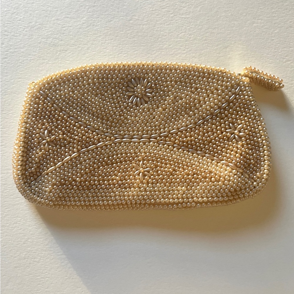 Hand beaded hand clutch